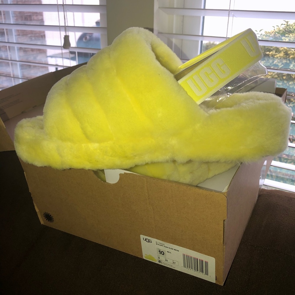 MUST GO!! Ugg neon slides